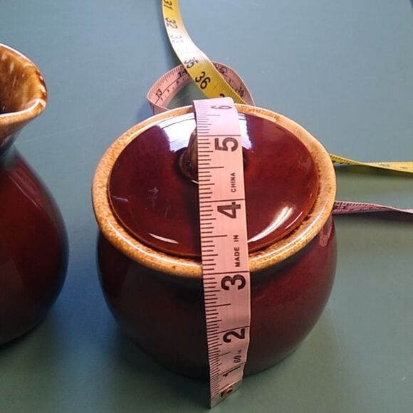 Vintage Brown Ceramic Creamer and Sugar Group - Picture 6 of 8